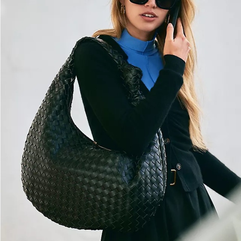 Anthropologie Brigitte Woven Satchel Bag by Melie Bianco